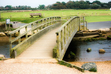  wooden bridge over a water