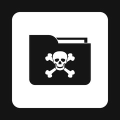 Virus in e-mail icon in simple style isolated on white background. Hacking symbol