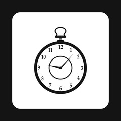 Pocket watch icon in simple style isolated on white background. Time symbol