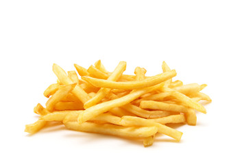 potato fry on white isolated background