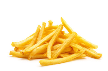 potato fry on white isolated background