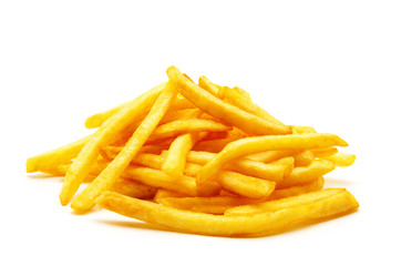 potato fry on white isolated background