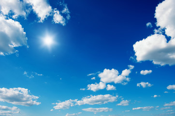 Sun in blue sky.