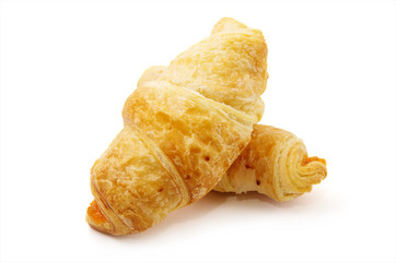 fresh croissant on white background
