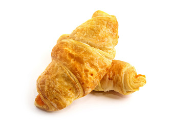 Fresh and tasty croissant over white background