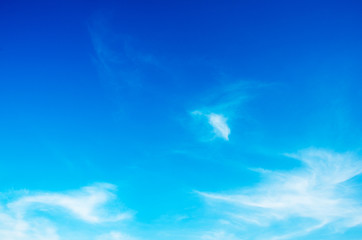 White clouds in blue sky.