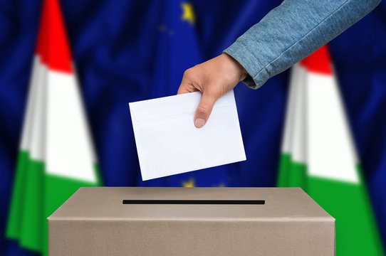 Election in Hungary - voting at the ballot box