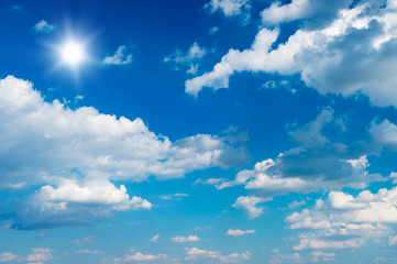 Obraz na płótnie Canvas White clouds in blue sky.
