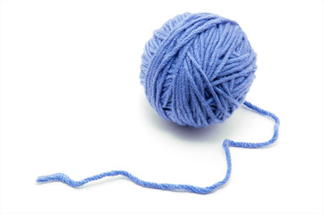 Ball of yarn on white background