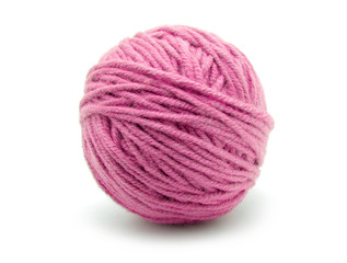 Ball of yarn on white background