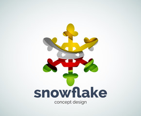 Vector Christmas snowflake logo template