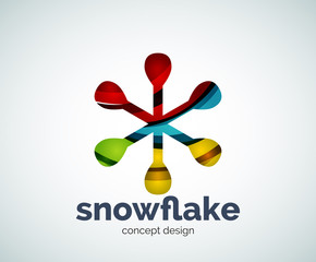 Vector Christmas snowflake logo template