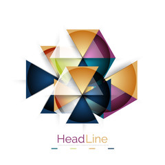 Colorful triangles on white background