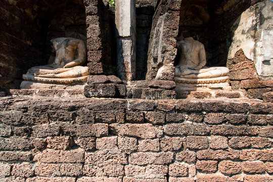 Sukhothai historical park, Sukhothai, Thailand.Image have grain or noise and soft focus.