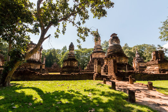 Sukhothai historical park, Sukhothai, Thailand.Image have grain or noise and soft focus.