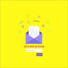 Subscribe to our newsletter form. Vector illustration. Subscribe form