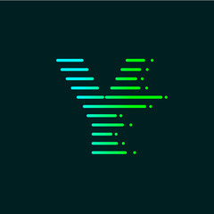 Abstract letter Y logo design template,fast speed fire moving,quick energy sign