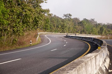 Fototapeta premium Country Road in the morning on the mountain.
