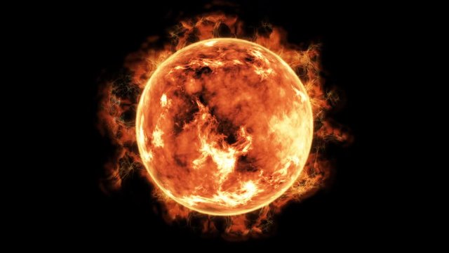 Sun surface and solar flares animation 4k