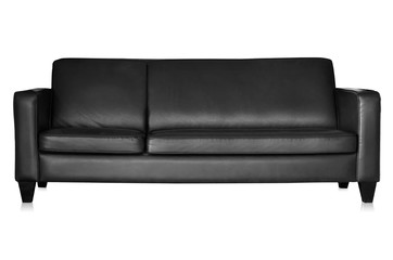 Black sofa isolated