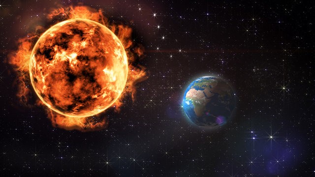 sun and earth