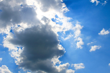 Rain clouds in blue sky