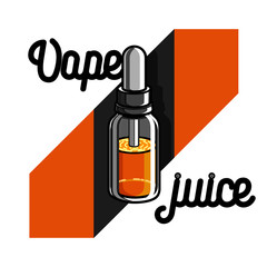Color vintage vape, e-cigarette emblem