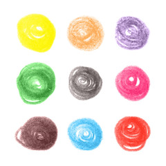 Grunge colorful chalk circles