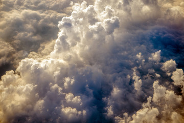 Fototapeta premium Sky and clouds from a plane over Montenegro 