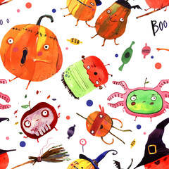 Watercolor halloween cartoon illustration, apples in suits, fun illustration isolated on white background