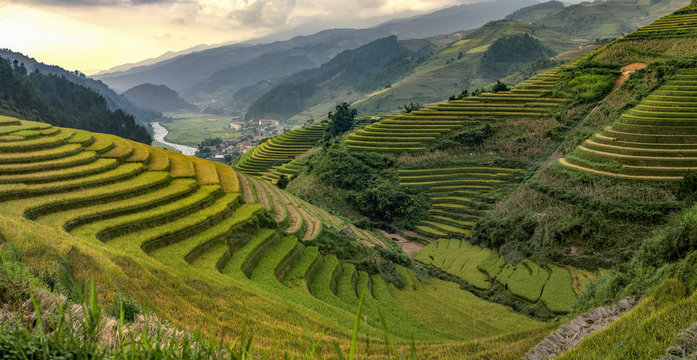 Beautiful Rice Terraces, South East Asia,Yenbai,Vietnam..