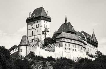 Karlstejn is a large gothic castle founded 1348 by Charles IV