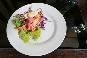 vegetable salad on white dish.