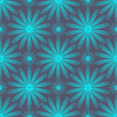 Flower seamless retro background. Vector illustration.