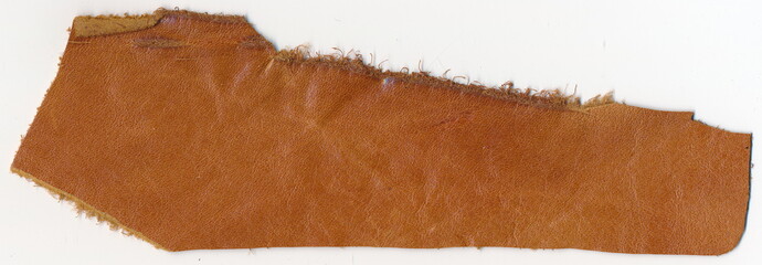 Isolated old genuine leather on a white background