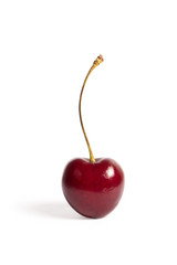 Red cherry isolated on white