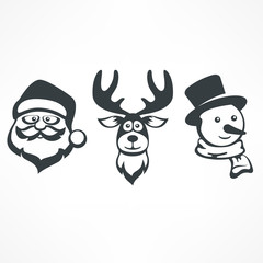 Santa. Snowman. Deer