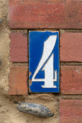 House Number 4 sign