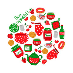 Vector set of kitchen icons.