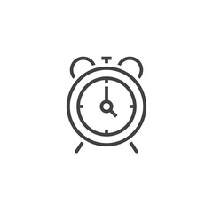 alarm clock line icon, outline vector sign, linear pictogram isolated on white, logo illustration