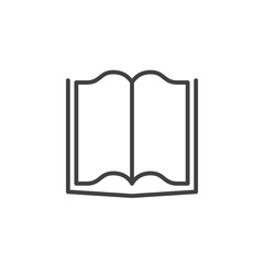 book line icon, outline vector sign, linear pictogram isolated on white, logo illustration