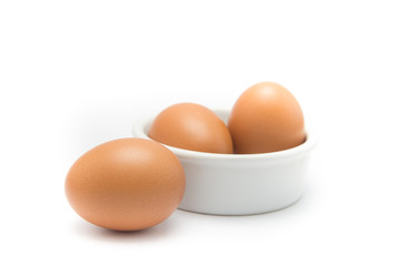 Eggs isolated from the white background.