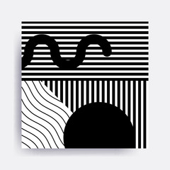 black and white Neo Memphis geometric pattern