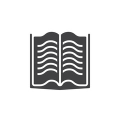 book icon vector, solid sign, pictogram isolated on white, logo illustration