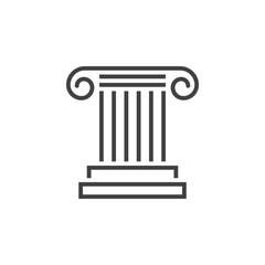 Antique Column line icon, pillar outline vector sign, linear pictogram isolated on white, logo illustration