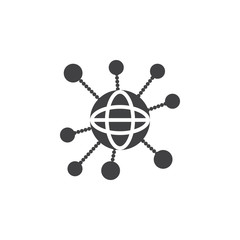 globe icon vector, social network solid logo illustration, pictogram isolated on white