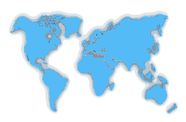 World Map. Image with clipping path