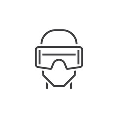 virtual reality headset line icon, vr glasses outline vector logo illustration, linear pictogram isolated on white