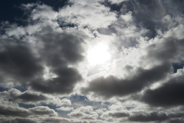 Cloudy sunny afternoon sky