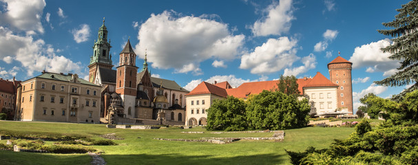 Fototapeta panorama of Wawel cathedral in Krakow, Poland obraz